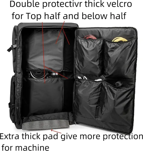 Vista 5 de Rabjen Mochila DJ para Club Gigs, funda mezcladora de DJ compatible con Pioneer DDJ-SR2, Pioneer DDJ-FLX6-GT, RANE ONE y más equipos