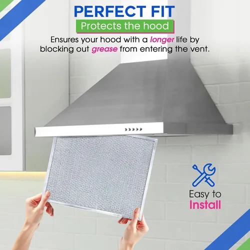 Vista 5 de Filtro de ventilación de campana de estufa Bagean 11.8" x 14.3" BPS1FA30 - Compatible con repuesto de filtro de campana NuTone Allure y Broan