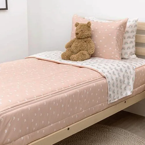 Vista 12 de Beddy's Juego de ropa de cama todo en uno con cremallera para niños, diseño Beige