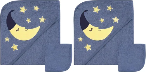 Vista 29 de Hudson Baby Toalla y toallita unisex con capucha de algodón para bebé, Woodland, talla única Bosque