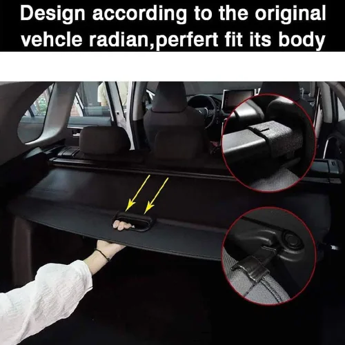 Vista 6 de Retractable Trunk Cargo Cover for Toyota RAV4 XA40 2013-2018, No Gap Shielding Storage Security Shade Privacy Anti-Peeping Organizer Accessories