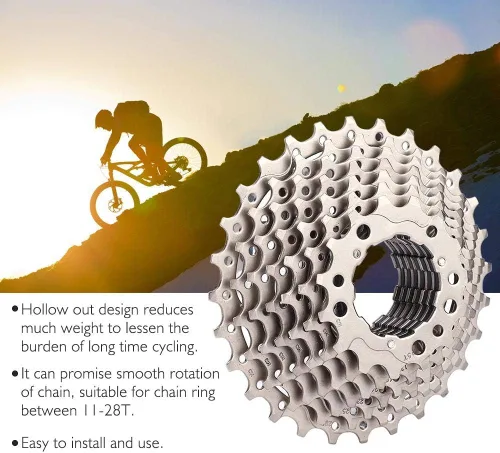 Vista 2 de VGEBY1 Rueda libre, 9 velocidades 11-28T Road Cassette Sprocket Accesorio de repuesto