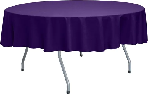 Vista 40 de Ultimate Textile Mantel redondo reversible Shantung Satin Majestic de 84 pulgadas, color rosa hielo