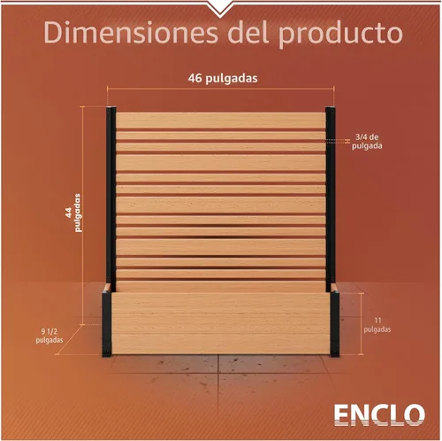 Vista 6 de Enclo Florence - Pantalla de privacidad con jardinera, vinilo de cedro Cedro de vinilo de 4 pies de alto