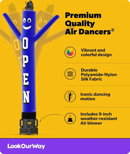 Vista 2 de LookOurWay Air Dancers - Juego de tubo inflable para hombre, 7 pies de alto, con soplador resistente a la intemperie, promoción de negocios, azul