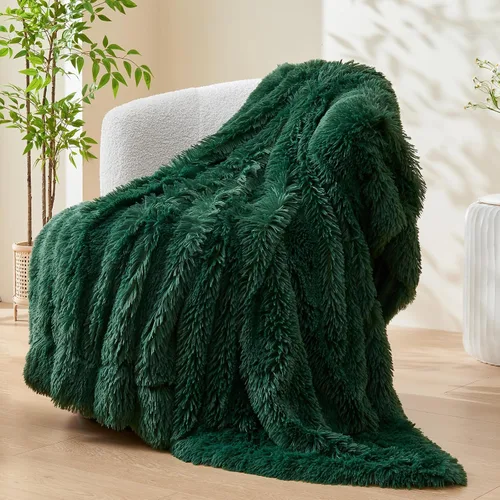 Vista 21 de GONAAP Manta de Tiro Difusa de Piel Sintética Negra Súper Suave Acogedora Felpa Difusa Peluda para Sofá Sillón Cama (Negro, Tiro(50"x60"))
