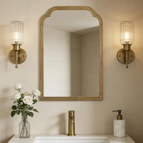 Vista 53 de Espejos de Baño de Madera para Montar en la Pared, 16" x 20" Marco de Madera Rústica Espejos de Pared Decorativos para Sala de Estar o Dormitorio