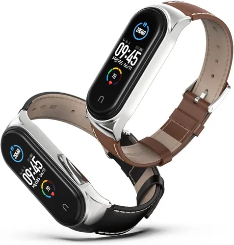 Vista 9 de Correa de repuesto de cuero genuino para Amazfit Band 5 Smart Bracelet Watch Accesorios