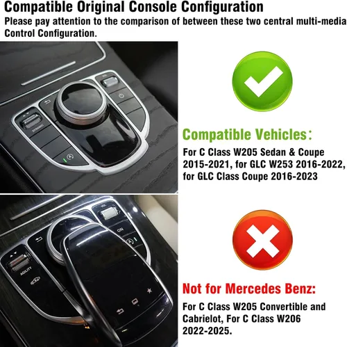 Vista 2 de TTCR-II Compatible con el organizador de consola central Mercedes Benz Clase C W205 2015-2021 (solo Sedan y Coupe), para bandeja organizadora