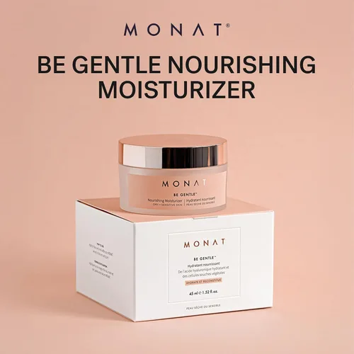 Vista 4 de MONAT Be Gentle Nourishing Moisturizer - Hidratante facial con ácido hialurónico y células madre vegetales. Crema hidratante nutritiva