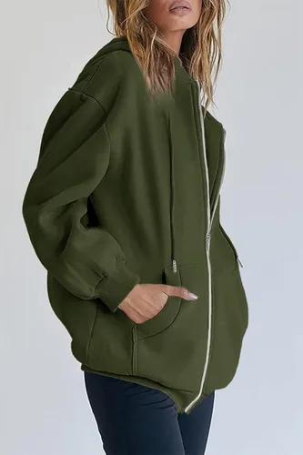 Vista 5 de PRETTYGARDEN Sudaderas con capucha Y2K con cremallera y bolsillos para mujer