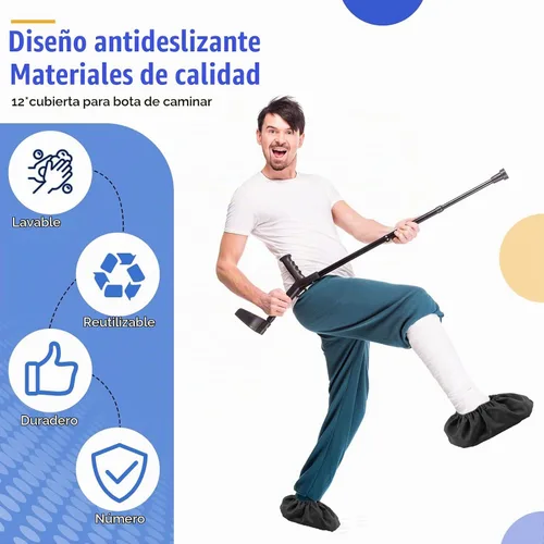 Vista 4 de Mepase 12 Piezas de Funda para Botas de Caminar con Fractura, Funda para Pies Reutilizable Impermeable Antideslizante para Botas de Caminar