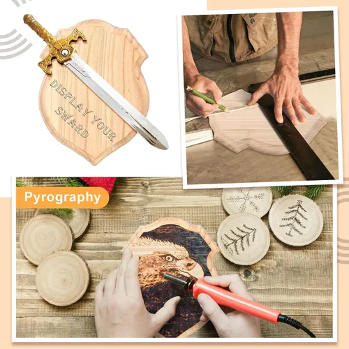 Vista 5 de Kigley 6 placas de madera sin terminar, placa de madera para manualidades, tableros, tallado, manualidades, para proyectos de quema, palés de losa