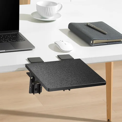 Vista 4 de ETHU Bandeja Extensible para Escritorio, 23.9 cm x 23.1 cm Ergonómico Reposabrazos para Computadora para Escritorio, Gaveta para Teclado Plegable