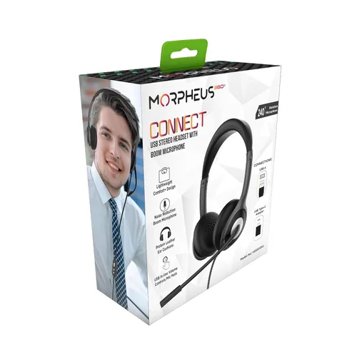 Vista 7 de Connect HS5600SU - Auriculares estéreo USB con micrófono Boom, micrófono de reducción de ruido, almohadillas de piel de proteína, controles