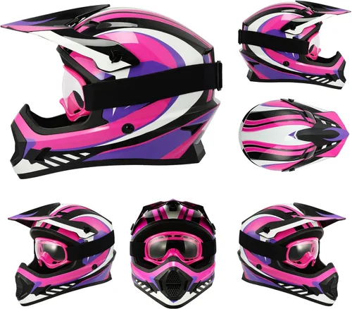 Vista 61 de SLMOTO - Casco DOT para niños y jóvenes, casco de motocross para todoterreno y calle, casco de motocicleta, casco de bicicleta de tierra, motocross