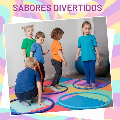 Vista 5 de Sratte 12 aros de juguete desmontables y ajustables para niños, anillo de ejercicio de color, círculo de plástico para niños y adolescentes,