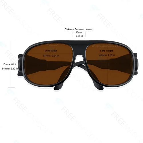 Vista 2 de FreeMascot Profesional OD 4+190nm-540nm/600nm-700nm gafas de seguridad láser para la luz láser violeta/azul/verde y roja