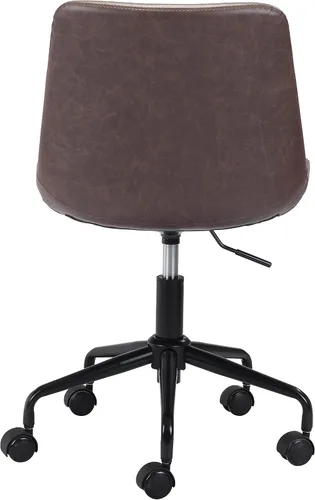 Vista 6 de Zuo Byron - Silla de oficina marrón, estilo moderno, piel sintética, felpa y tela de piel sintética duradera, madera contrachapada, oficina