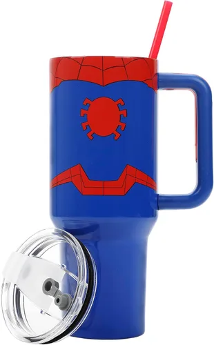 Vista 19 de Bioworld Sesame Street Cookie Monster - Vaso de acero inoxidable azul de 40 onzas con asa