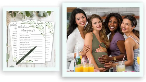 Vista 5 de GREENERY Baby Shower Games Who Knows Mommy Best – Paquete de 25 – Género NEUTRAL Baby Shower Juego Nuevo Parejas Coed Reveal Divertido Juego