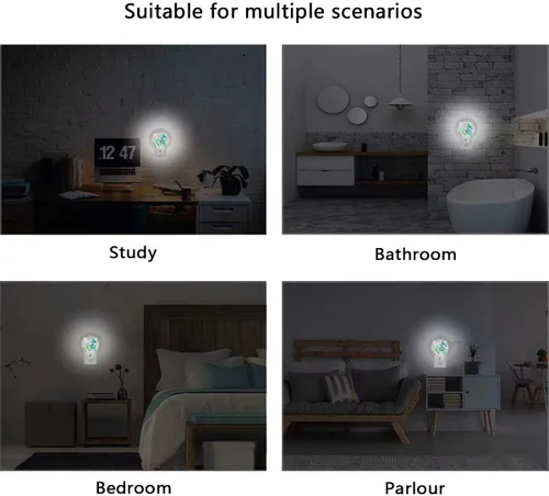 Vista 7 de Pfrewn Juego de 2 luces nocturnas con diseño de sirena, unicornio, galaxia, estrella de mar, enchufe para niños, adultos, niños, niñas, bebés, luces