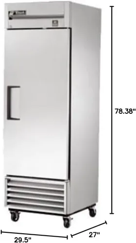Vista 2 de True, TS-23-HC Refrigerador, una sección, (1) puerta de acero inoxidable