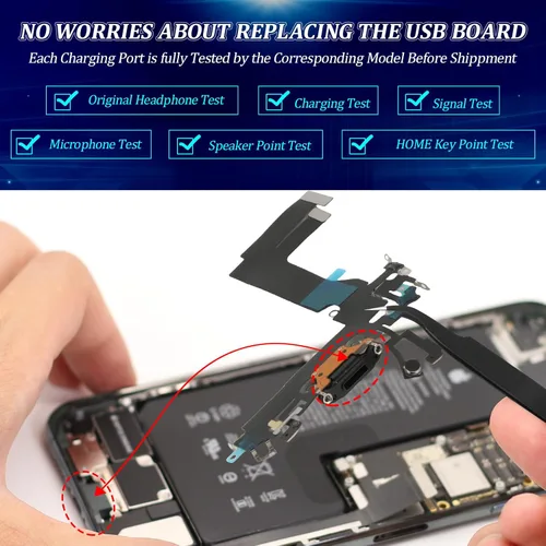 Vista 4 de Reemplazo para iPhone 13 Mini puerto de carga Conector de muelle para iPhone 13 Mini A2399 A2176 A2398 2400 Puerto de carga de repuesto USB Placa