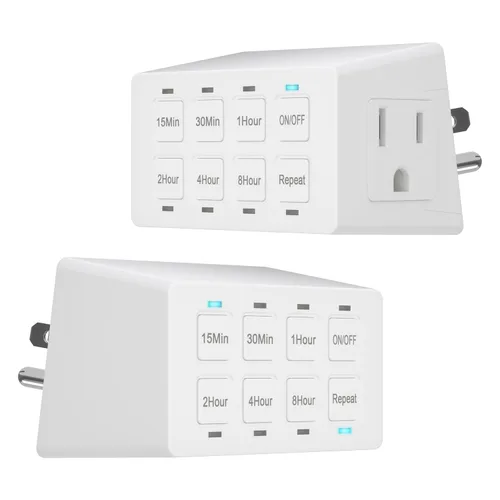 Vista 21 de ENERLITES Interruptor temporizador de cuenta regresiva de 1 hora, 1-5-10-20-30-60 minutos, para ventiladores de baño, calentadores, luces, indicador