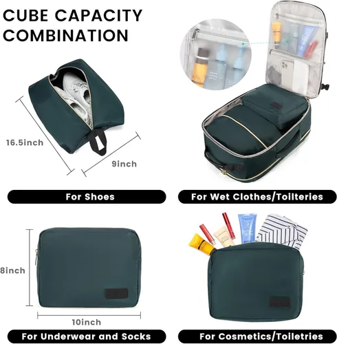 Vista 5 de LOVEVOOK Mochila de viaje grande de 40L para mujeres y hombres, mochila de transporte de 17 pulgadas para viajar en avión, bolsa de viaje