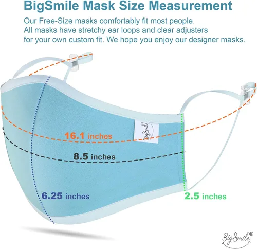 Vista 7 de BigSmile 5 máscaras faciales de tela para mujer, lavables, reutilizables, transpirables, ajustables