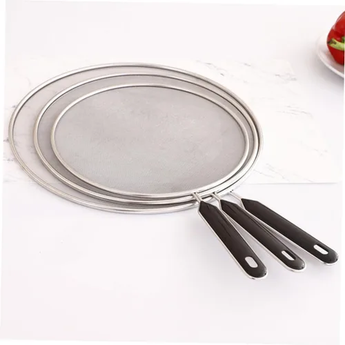 Vista 3 de 3 Pcs Stainless Steel Fine Mesh Splatter Screen for Cooking Pan