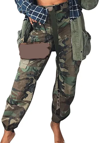 Vista 2 de LKOUS Pantalones cargo de camuflaje para mujer