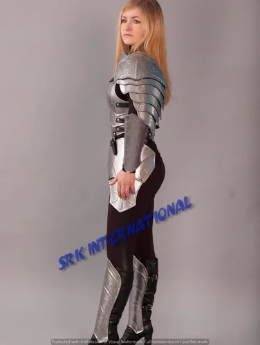Vista 5 de INTERNATIONAL NAUTICAL - Disfraz de caballero medieval de fantasía femenina, traje de armadura de coraza, traje de armadura de dama valiente, traje