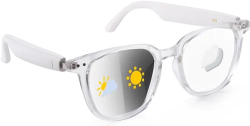Vista 7 de GS07 - Lentes de sol fotocromáticos inteligentes, lentes de luz azul para hombres, Bluetooth 5.4, micrófono de sonido abierto y altavoces
