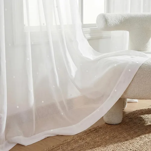 Vista 44 de Deconovo - Cortinas transparentes con filtro de luz de 84 pulgadas de largo Plata