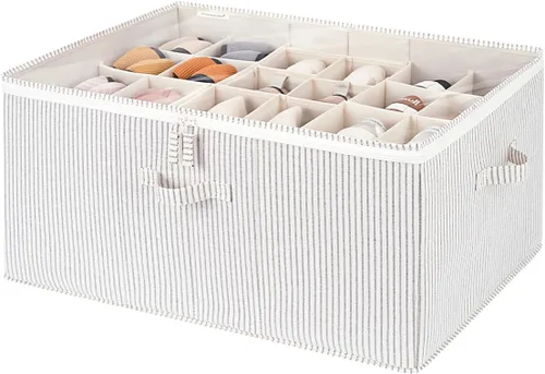 Vista 21 de Organizador de zapatos StorageWorks para clóset, cabe hasta 16 pares, contenedores de almacenamiento para zapatos con divisores ajustables y Beige