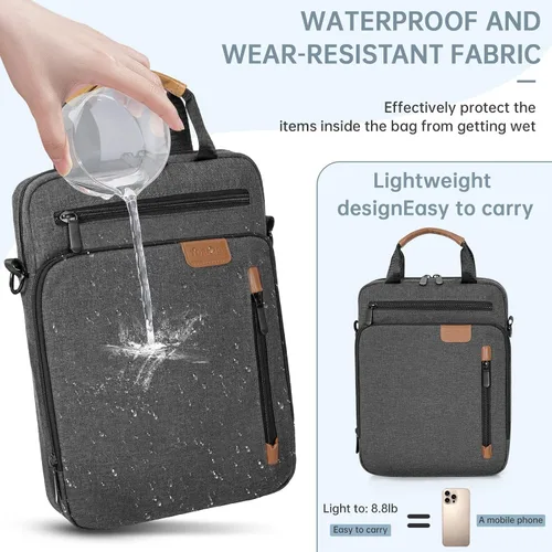Vista 5 de TORIBIO Funda acolchada para portátil de 15 pulgadas Gris