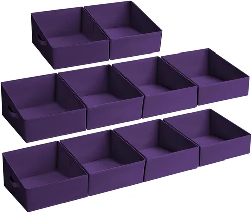 Vista 32 de DIMJ Contenedores de almacenamiento trapezoidales para ropa, 4 paquetes organizadores de armario y cestas de almacenamiento, cestas plegables