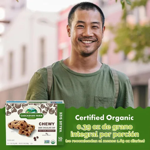 Vista 4 de Cascadian Farm Barras de granola con chispas de chocolate orgánico, 10 unidades, 12.3 oz