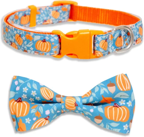 Vista 12 de Collar de perro de Halloween con lazo de girasol, calabaza festiva y collar espeluznante para mascotas pequeñas, medianas y grandes cachorros