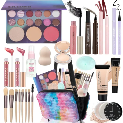 Vista 10 de Kit de maquillaje todo en uno para adolescentes, juego de regalo de maquillaje para mujeres, caja de regalo para las fiestas, paquete esencial