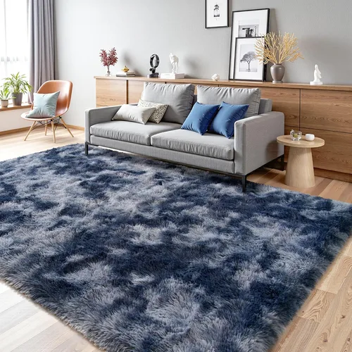 Vista 25 de Terrug Alfombra Corredor Negra Esponjosa para Dormitorio, 2x6 Pies Lindas Alfombras de Área de Pelo Largo para Pasillo, Alfombra de Felpa Suave