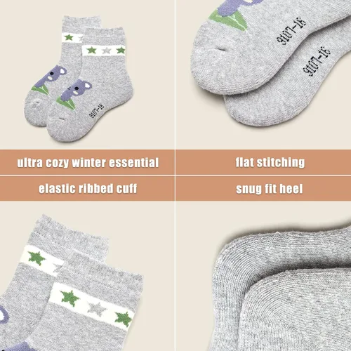 Vista 4 de Calcetines de invierno para niños calcetines térmicos de rizo para niños paquete de 6