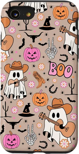 Vista 17 de Funda retro occidental para iPhone 11 Pro Max Fantasma Fantasma Vaquero de Halloween