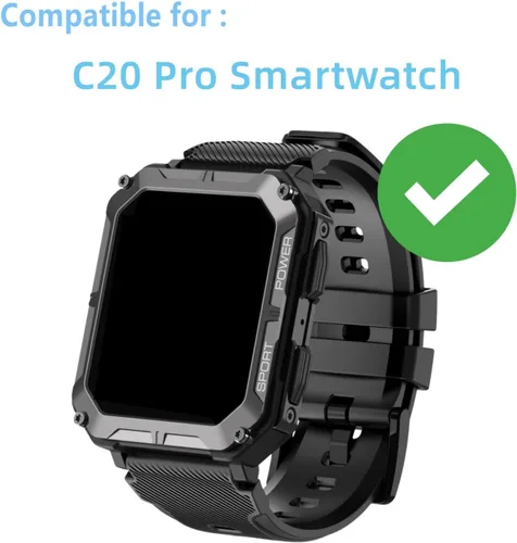 Vista 3 de Protector de pantalla de reloj inteligente militar compatible con PUREROYI (paquete de 6) compatible con VIRAN/Rgthuhu C20 Pro 1.83 pulgadas