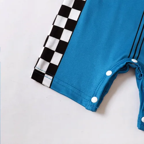 Vista 7 de Traje de primer cumpleaños para bebé niño, ropa de cumpleaños de un año, mameluco de conductor de coche de carrera para primer cumpleaños
