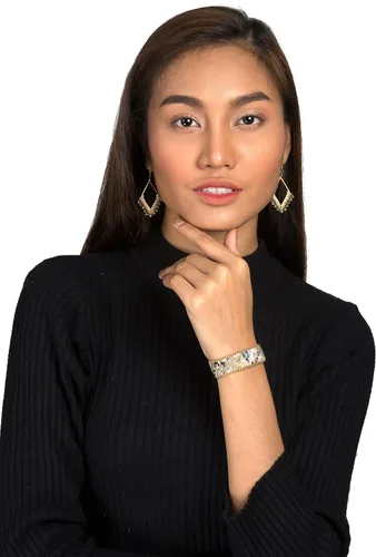 Vista 4 de Joob Joob Aretes bohemios para mujer, aretes colgantes de plata, joyería hecha a mano con cuentas para mujer
