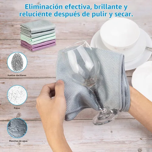 Vista 3 de Paños de limpieza mágicos de microfibra Nano sin rayas fáciles de limpiar a nanoescala, limpieza de escamas de pescado, ventana, espejo, vidrio 3