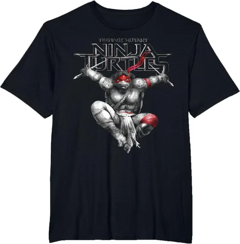 Vista 8 de Teenage Mutant Ninja Turtles Raphael Action Jump Camiseta Negro